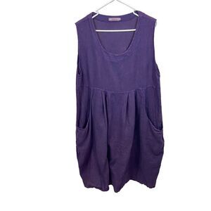 Ladies WoolLovers Purple Linen‎ Tank Dress With Pockets Size 12